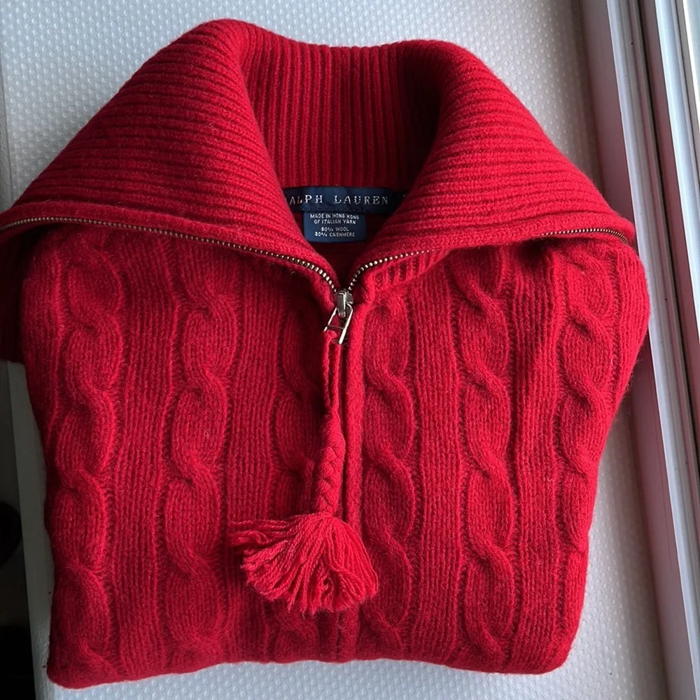Women's Ralph Lauren Wool & Cashmere Sweater / Red / Size S - Picture 2 of 16